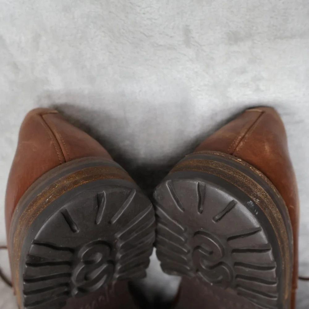 Gravati Oxford Mens 8W Brown Leather Split Toe Lug Sole Italian Dress Shoes